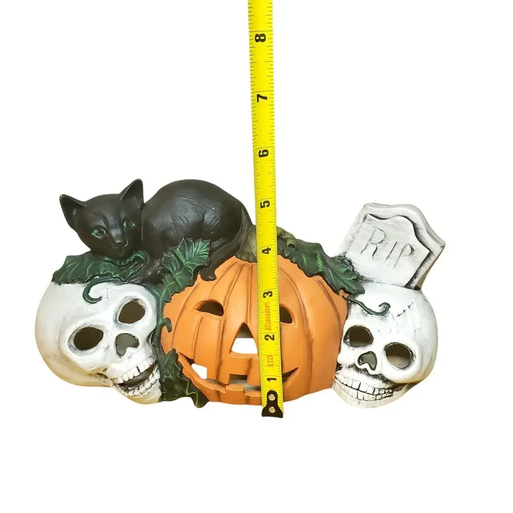 Pumpkin Skull Black Cat Halloween Lamp with Red Light 10